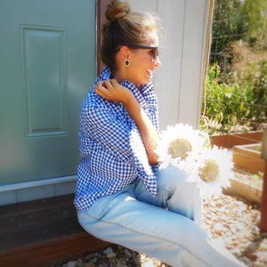 Elizabeth Wilson Blue Gingham Katherine Blouse